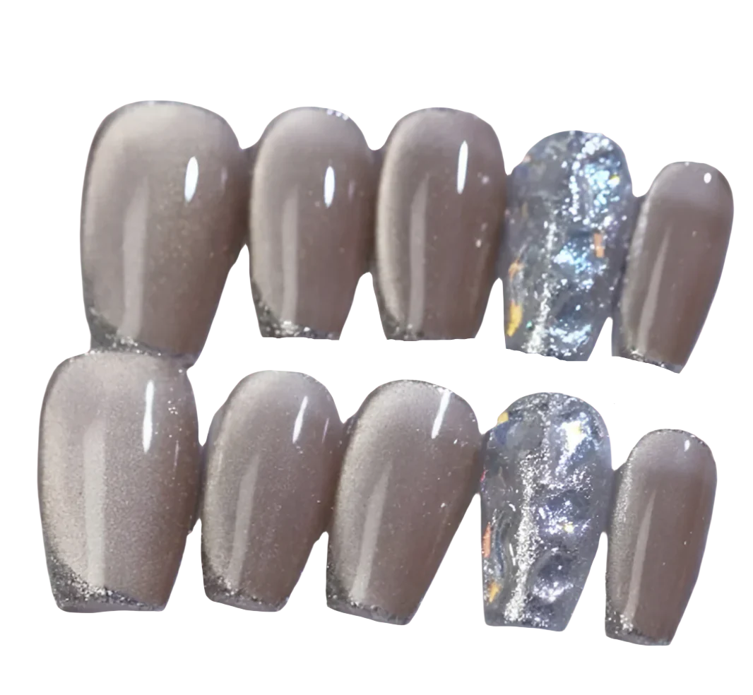 Khaki Color Cat's Eye With Rhinestones