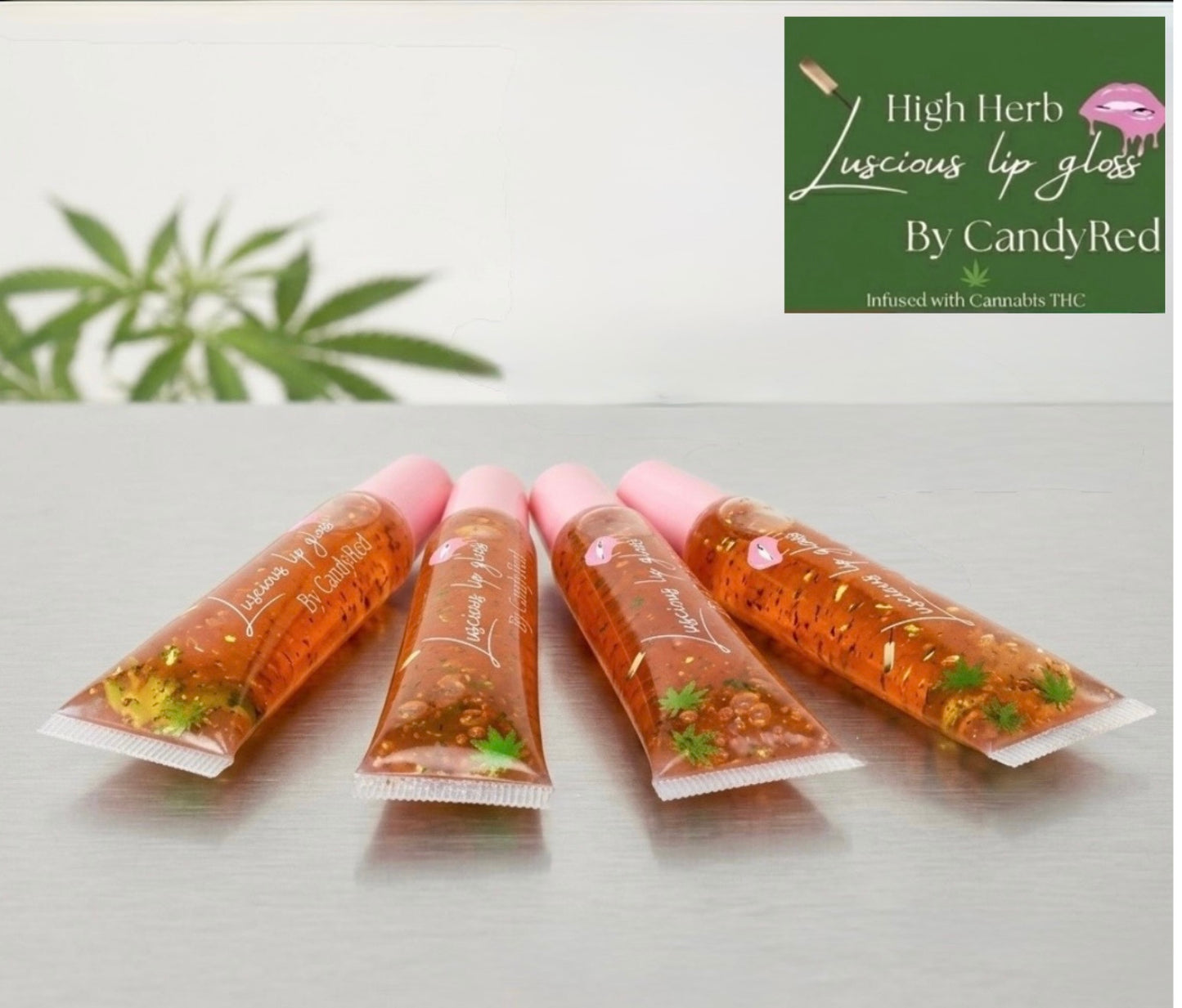 Black Cherry Favor (CANNABIS THC) Edible High Herb  Luscious Lip Gloss  By CandyRed