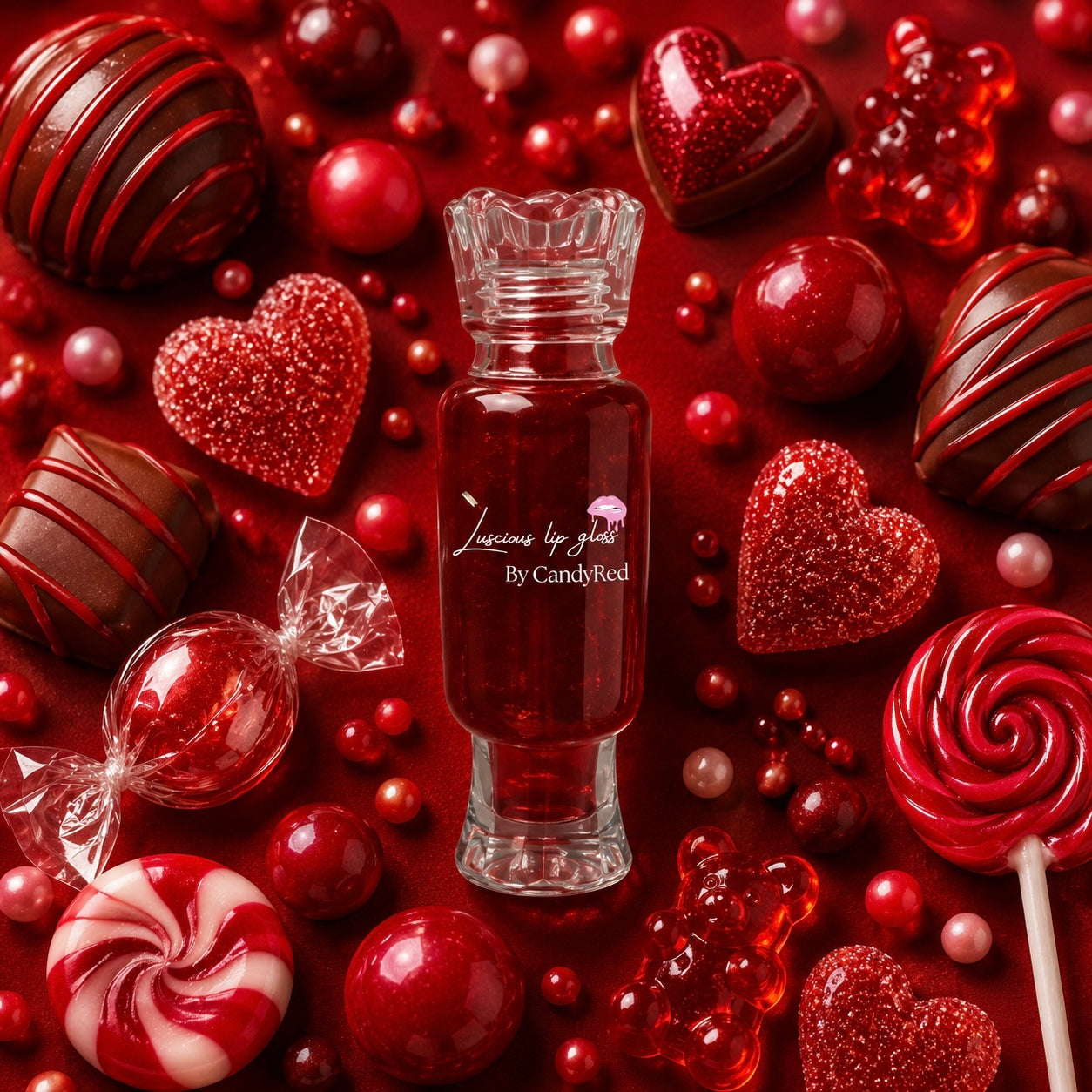 Candy Red luscious Candy Tube Lip Gloss