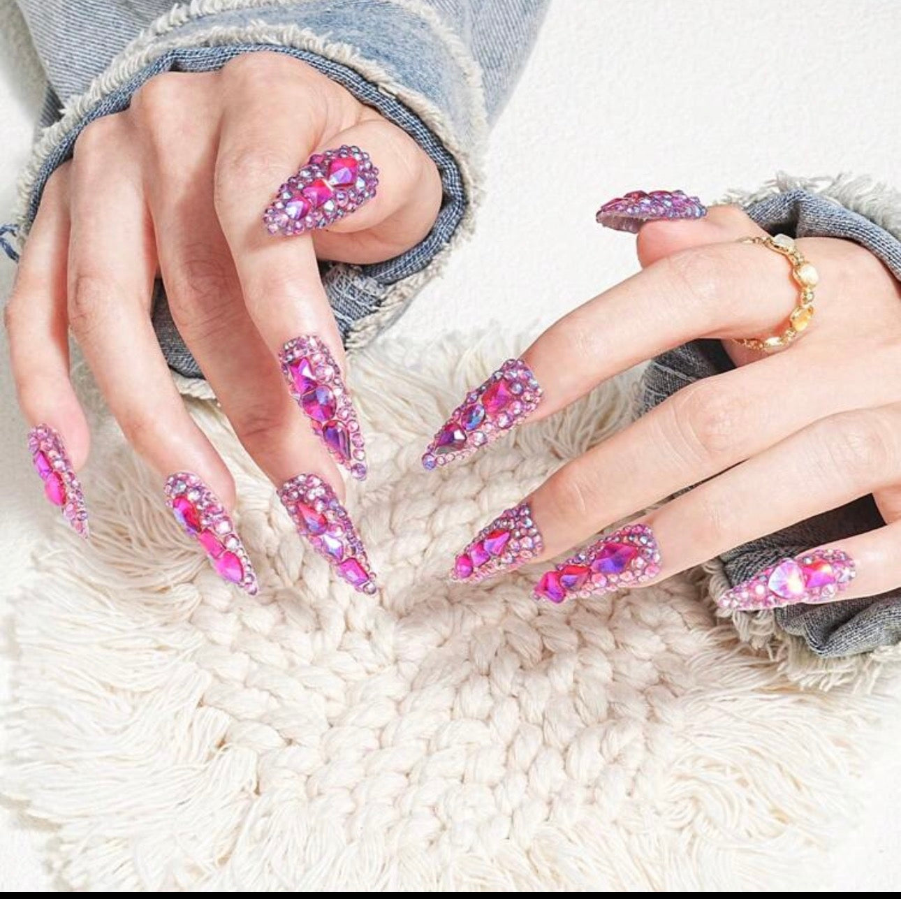 Purple Rhinestone Stiletto