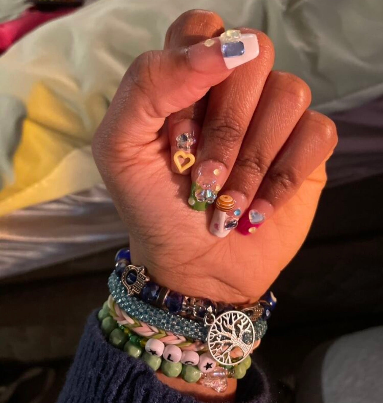 Long Coffin Heart, Candy, And Stars Rhinestone