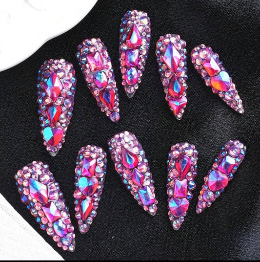 Purple Rhinestone Stiletto