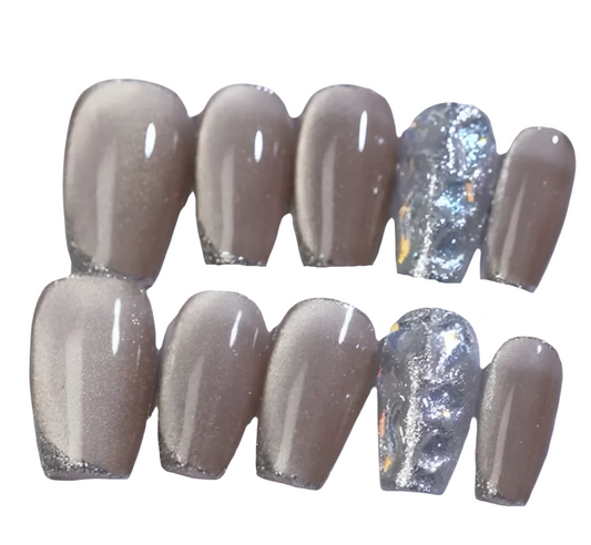 Khaki Color Cat's Eye With Rhinestones